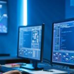 man with glasses using computer